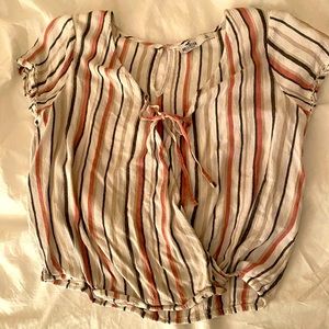 Hollister striped crop top size S